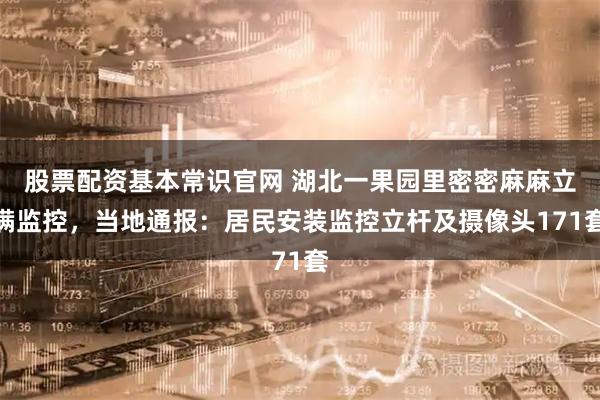 股票配资基本常识官网 湖北一果园里密密麻麻立满监控，当地通报：居民安装监控立杆及摄像头171套