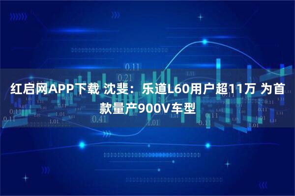 红启网APP下载 沈斐：乐道L60用户超11万 为首款量产900V车型